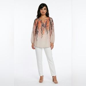 Fig and Flower Beige and Orange Blouse